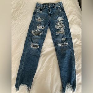 distressed mom jeans